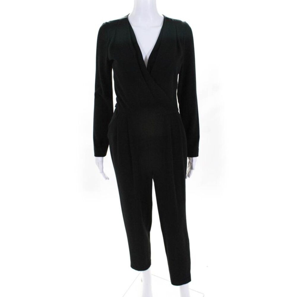 Slate & Willow Womens Amanda V Neck Slim Leg Jumpsuit Black Size 0 10859693